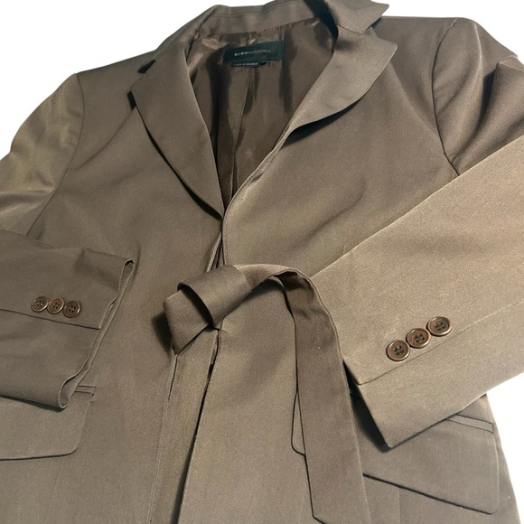 BCBGMaxAzria Cropped Open Tie Front Blazer Copper Brown Sz Medium - Picture 8 of 15